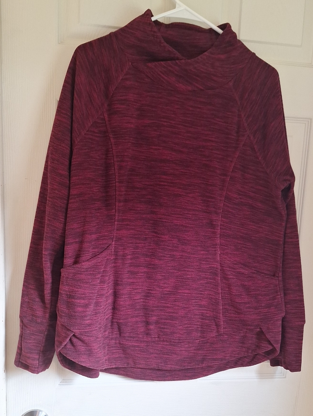 St. John's Bay Active Heathered Maroon Long Sleeve Pullover Size Large